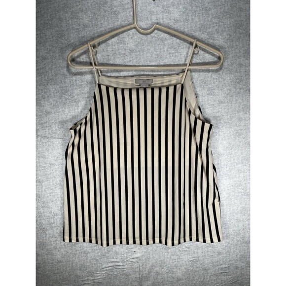 H&M Black and Off White Striped Casual Lightweight Camisole Tank Top Size Small - Picture 1 of 6